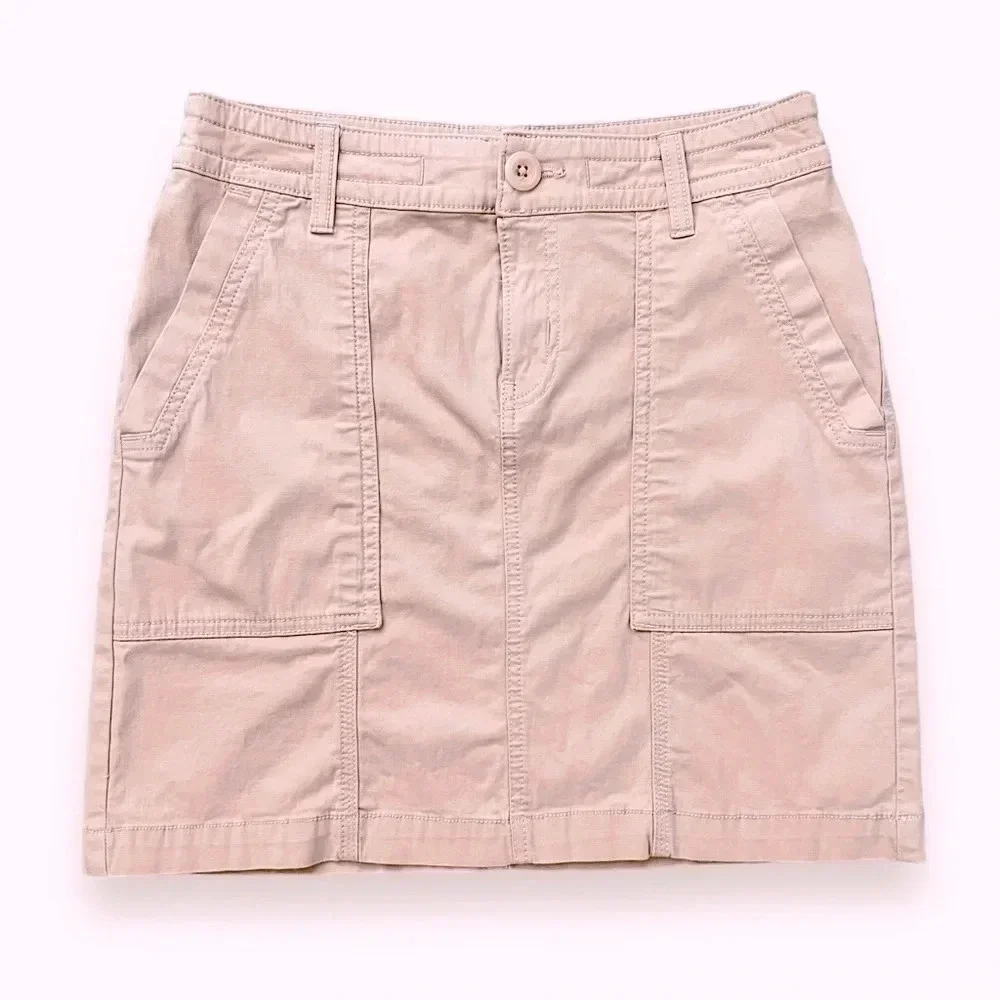 Prana “Elle” 4-Way Stretch Soft Pink Mini Skirt Front And Back Pockets Size 2/26 - Picture 2 of 8